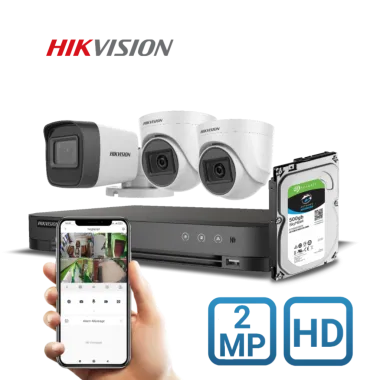 Jual Paket cctv hikvision 3 kamera 2mp termasuk pasang Harga Murah